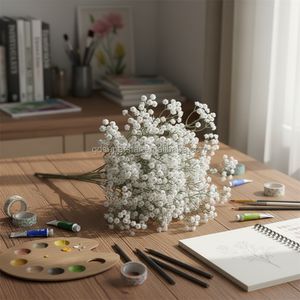 B-877 Fiori Artificiali All'Ingrosso, Grandi Teste Bianche di Gypsophila, Fiori Artificiali Sciolti per Composizioni Floreali - Product Image 2