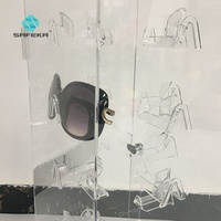 Support de présentation de lunettes de soleil rotatif moderne personnalisé pour comptoir, en métal et acrylique écologiques, résistant à l'eau, matériaux recyclés