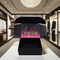 Boîte d'Expédition Luxe Personnalisée en Carton Ondulé pour Vêtements, Perruques, Produits de Soin, Cosmétiques et Costumes de Soirée Noirs