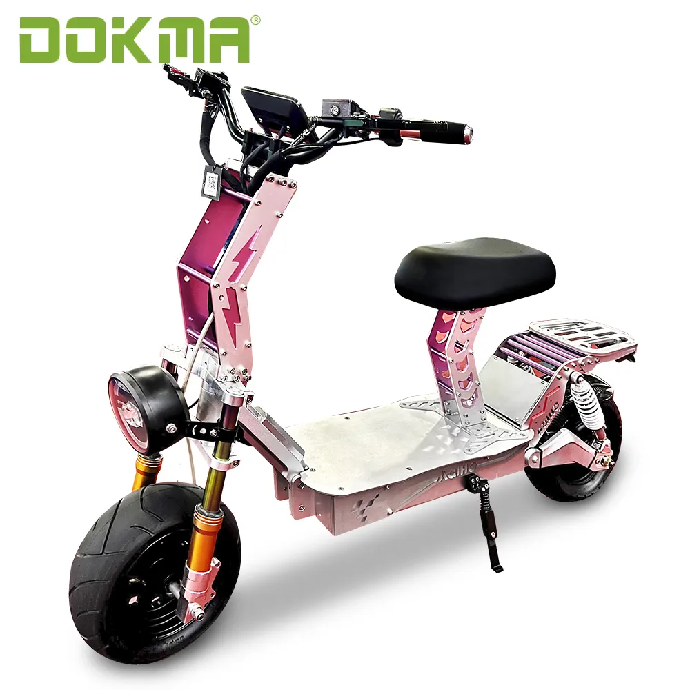 Dokma D-Galax 2 ruote grandi ruote di vendita calde parte del freno regolabile da 12 pollici con scooter elettrico con sedile grande per adulti