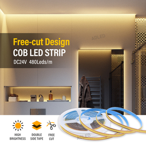Cob Strip 24V 6500K Led Cob Strip 3000K 480LEDs/M Dc24v Flexible Cob Fob Led Strip Tape Light 5M 4000K Free Cut - Product Image 6