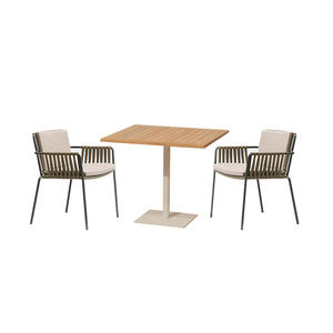 Moderne Buitenmeubelen Bistroset, Op Maat Gemaakt Aluminium Frame Stoelen & Ronde Tafels, Op Maat Gemaakte Zitplaatsen voor Stedelijke Bistro's - Product Image 3