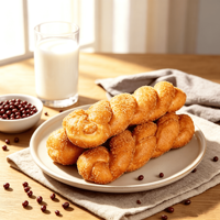 Snack chinois de qualité supérieure : torsades de pâte frite au yaourt et haricots rouges, emballées individuellement, prêtes à consommer, vente en gros, fournisseur OEM ODM