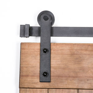 Quincaillerie pour portes coulissantes suspendues sur <span class=keywords><strong>rail</strong></span> en acier au carbone robuste de 8 pieds personnalisable Kits de quincaillerie pour portes de grange doubles - Product Image 2