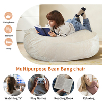 Canapé paresseux pour enfants en forme d'ours ludique, pouf en mousse compressée avec ottoman, pouf pour enfants