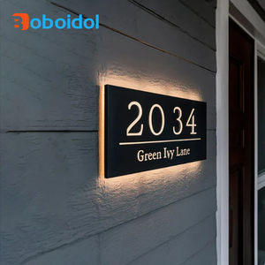Customized LED <strong>Panel</strong> Mirrored Stainless Steel Apartment Hotel Door Sign Led Light Hotel Room <strong>Number</strong> Sign - Product Image 1