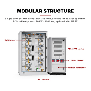 Sistema de Almacenamiento de Energía Industrial y Comercial de Alto Voltaje Híbrido Masivo BESS de 215Kwh 430Kwh con Gabinete para Baterías - Product Image 3