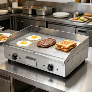 Gril commercial à surface plate à chauffage rapide, 4400W, 220-240V, pour la cuisson de viande, steak, fruits de mer, pâtes, base de pain - Product Image 1