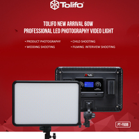 TOLIFO PT-F60B Panneau lumineux LED bicolore ultra-fin 60W CRI95+ Éclairage photographique haute puissance pour appareil photo DSLR Studio Filming