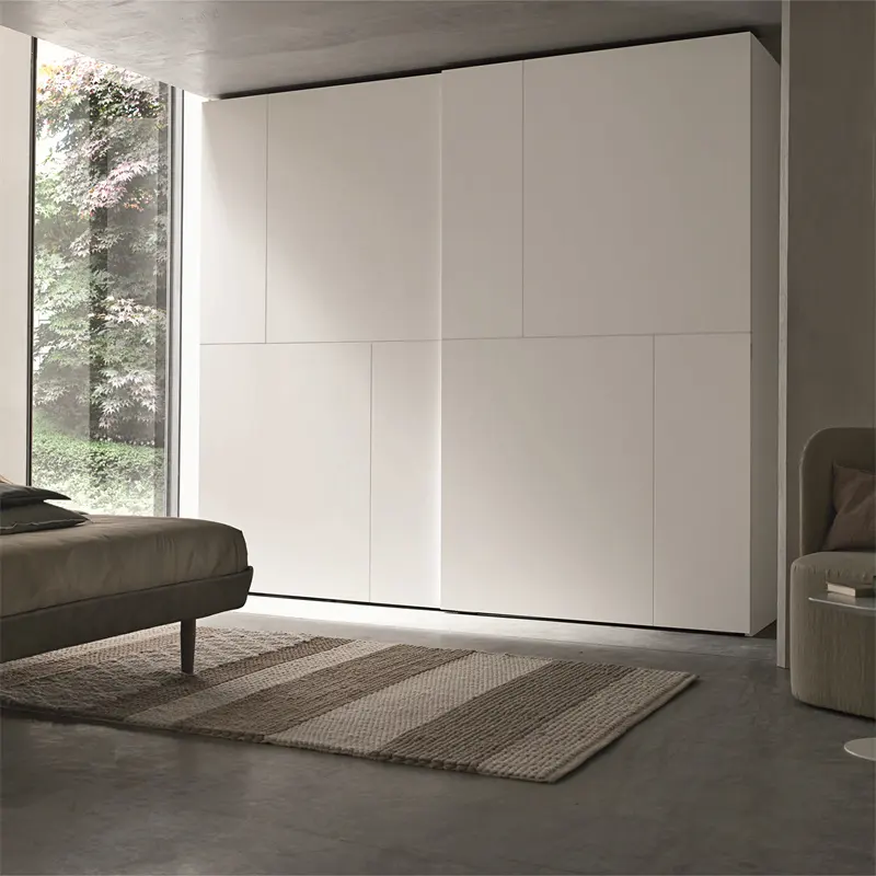सफेद चमक आधुनिक डिजाइन ठोस लकड़ी के कपड़े सस्ते उच्च गुणवत्ता लाह बोर्ड डिजाइन बेडरूम अलमारी