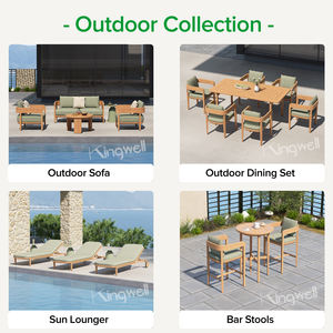 เก้าอี้ไม้สักสไตล์ร่วมสมัย, เก้าอี้อาบแดดทำจากไม้เนื้อแข็งพร้อมล้อสำหรับสระว่ายน้ำชายหาดลาน - Product Image 2