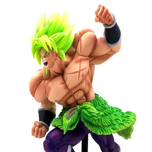 New star (vendita calda) cartone animato di alta qualità PVC DBZ Super Saiyan soldato capelli verdi e gialli Broly Action Figure per regalo