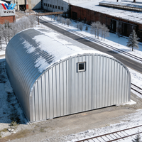 Structure en acier robuste, hangar métallique courbé pour l'équipement minier russe, résistant au vent et à portée libre