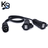 Prise industrielle étanche KESHI, répartiteur 1 vers 2, indice de protection IP44, conducteurs en cuivre pur, isolation PVC, 250V 16A 3*2.5mm²