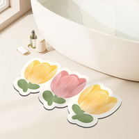 Keset Mandi Lumpur Diatom Desain Kelopak Bunga 3D Kreatif, Cepat Kering, Anti Selip, Dapat Dicuci, Bentuk Tidak Beraturan, Keset Pintu Masuk Kamar Mandi, Dekorasi Rumah