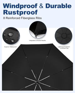 Semi Automatic 3-Folding <b>Umbrella</b> with Custom Logo for Business Gifts-UPF 50+ Oxford Material Classic Design Outdoor Use - Product Image 3