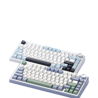 Clavier de jeu mécanique AULA F75 filaire + sans fil 2,4 G, batterie 4000 mAh, programmable, compact, avec bouton rotatif, échangeable à chaud, rétroéclairage RVB