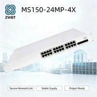 Cisco Switch Catalyst Meraki MS150-24MP-4X 24-Port MGig PoE++ Layer 2 Switch PoE++ 60W 192Gbps 4x 10G SFP+ Uplinks Cloud-Managed