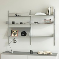 Étagère murale minimaliste moderne en acier inoxydable, faite à la main, à plusieurs niveaux, finition brillante, salon, chambre, bureau
