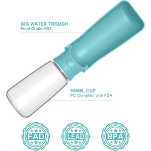 AIKIDS Food Grade in plastica portatile bottiglia d'acqua per cani pieghevole a prova di perdite di acqua per cani solido per la cura degli animali domestici da viaggio per gatti - Product Image 2