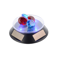 Vente en gros de présentoir solaire avec plateau tournant à 360 degrés, présentoir à double usage avec batterie, support solaire rotatif