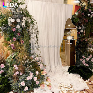 LEDA Customizable <b>Wedding</b> Stage Curtains Background Cloth White Milk Silk for <b>wedding</b> party - Product Image 2