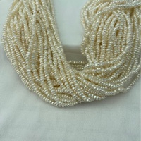 Perles d'eau douce naturelles blanches 3-4mm irrégulières, multi-brins, vente en gros, qualité A certifiée, pour DIY