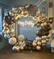 Großes Kaltweißes Happy Birthday Neon-LED-Leuchtschild für Geburtstagsfeier-Hintergrund-Dekoration Dimmbares USB-Betriebenes Banner