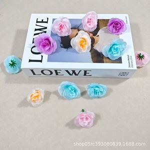 Roses artificielles à branche unique en tissu PU réaliste pour décoration de mariage – Rose, violet, jaune clair - Product Image 1