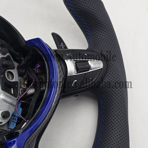 Nouvelle conception volant en Fiber de carbone en cuir perforé pour BMW F10 F30 F90 F01 F02 F12 F13 série volant de voiture - Product Image 4