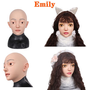 청소년용 실리콘 여성 얼굴 마스크, 코스프레 및 여장 쇼 소품을 위한 사실적인 여성 실리콘 가면 - Product Image 2