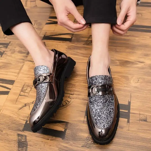 Prix usine automne nouvelles affaires britanniques hommes chaussures en cuir décontractées tendance lumineux bureau grande taille - Product Image 4