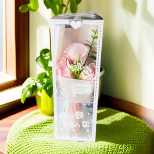 Ramo de flores de jabón hecho a mano, gran oferta, ramo de rosas de clavel pequeño para Navidad, Día de San Valentín, caja de regalo barata incluida - Product Image 1