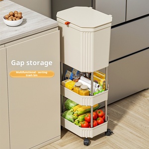 2 Layer Trash <span class=keywords><strong>Bin</strong></span> com sacos de lixo PP HIPS Vertical Waste <span class=keywords><strong>Sorting</strong></span> <span class=keywords><strong>Bin</strong></span> para uso doméstico - Product Image 3