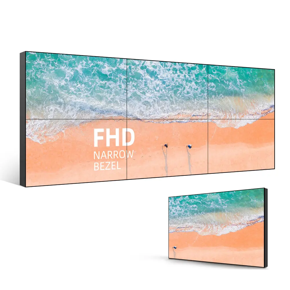 Thương mại hiển thị 4K 55 inch trong nhà 4x4 LCD hiển thị bảng điều chỉnh hẹp nối màn hình bezel quảng cáo hiển thị 3x3 video tường
