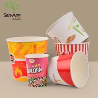 Chicken Bucket 130oz Paper Food Buckets with Lids (215mm) - 125 count, Coffee Shop Supplies, Carry Out Containers