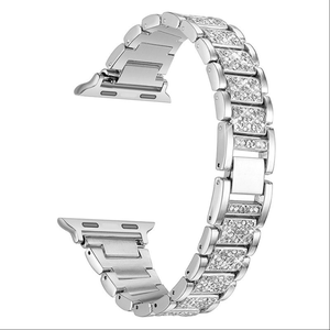 Pulsera de Acero Inoxidable con Diamantes, Pulsera de Metal <span class=keywords><strong>para</strong></span> <span class=keywords><strong>Apple</strong></span> <span class=keywords><strong>Watch</strong></span> Series, 38mm, 41mm, 42m, Disponible - Product Image 1
