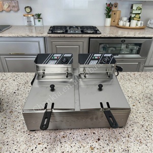 Comercial 12L Acero inoxidable Mesa eléctrica Pollo Industrial Freidora Máquina 2 tanques - Product Image 2