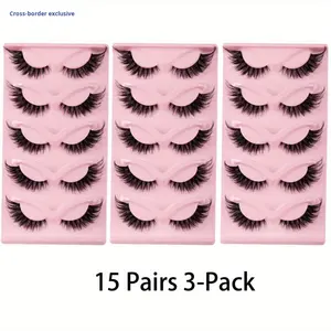 Lot de 5 paires de faux cils faits à la main pour les yeux de chat - Product Image 3