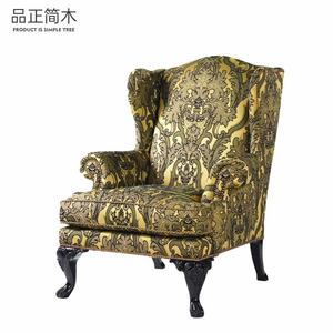 Sillón Individual <span class=keywords><strong>de</strong></span> Madera Maciza Importada Estilo Americano Rústico con Respaldo <span class=keywords><strong>de</strong></span> Alas Tallado, Cómodo Sillón <span class=keywords><strong>de</strong></span> Ocio Tipo Tigre Personalizable - Product Image 4