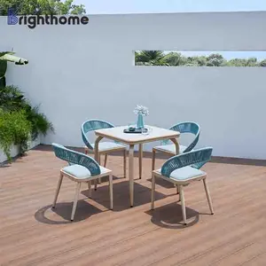 Patio olifen dây không thấm nước nhà hàng ngoài trời bảng và ghế dây đồ nội thất sân vườn ăn uống đặt cho vườn