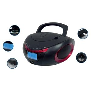 Reproductor de CD Portátil Personalizado de Fábrica con Bluetooth, USB, Radio FM, Altavoces Dobles, Pantalla LCD y Asa para Estudio, Trabajo, Aire Libre y Hogar - Product Image 6
