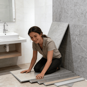 Panneau mural SPC jaune clair de 3 mm, étanche, moderne et très bien noté, pour balcon, espaces extérieurs couverts et spas - Product Image 1