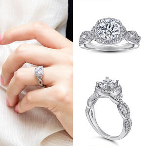 Conjunto de joyas de plata Anillos chapados en rodio Anillo de boda de compromiso de moda Conjuntos de joyas de plata esterlina 925 - Product Image 5