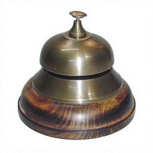 Tableware Showpiece Bells Antique Finished Brass Table Bell Decorative Calling Desktop Bells for Office Table <b>Decoration</b> - Product Image 1