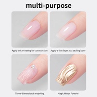 R S Nail Gel Multifonction 2 en 1 Brillant Top Coat Haute Brillance Gel de Construction Modelant Nivellant Vernis à Ongles