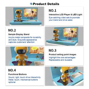 Support d'affichage de table en acrylique en forme de L personnalisé avec éclairage LED et bouton-poussoir, conçu pour les magasins de vente au détail d'électronique tendance - Product Image 2