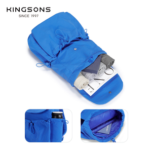 Zaino da <span class=keywords><strong>Donna</strong></span> Ultraleggero Personalizzato in Nylon Impermeabile <span class=keywords><strong>Blu</strong></span> Vibrante con Coulisse, Portatile per College - Product Image 2