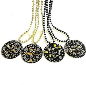 Duoyou Oro Negro Plata Feliz Año Nuevo Collar <span class=keywords><strong>Letras</strong></span> Año Nuevo Collar con diferentes colgantes - Product Image 2