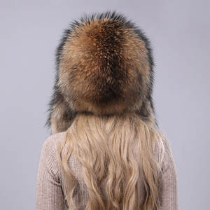 כובע טייס פרווה ראקון רוסי באיכות גבוהה למבוגרים ספורט חם כובעים עם עיצוב נשי - Product Image 3